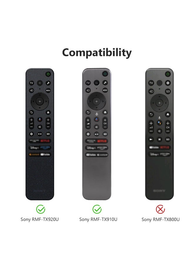 Silicone Case for Sony RMF-TX920U/TX910U, Remote Control Protective Cover with Lanyard,Drop-Proof, Protective Case for Sony RMF-TX920U TX910U Remote Control (Black) - Image 2