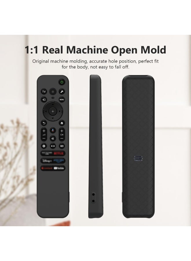 Silicone Case for Sony RMF-TX920U/TX910U, Remote Control Protective Cover with Lanyard,Drop-Proof, Protective Case for Sony RMF-TX920U TX910U Remote Control (Black) - Image 3