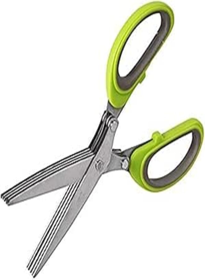 Spaceshoop U-HOOME 5 Layers Stainless Steel Kitchen Scissors Comfortable Handles Herb Scissors Quick Cooking Tool