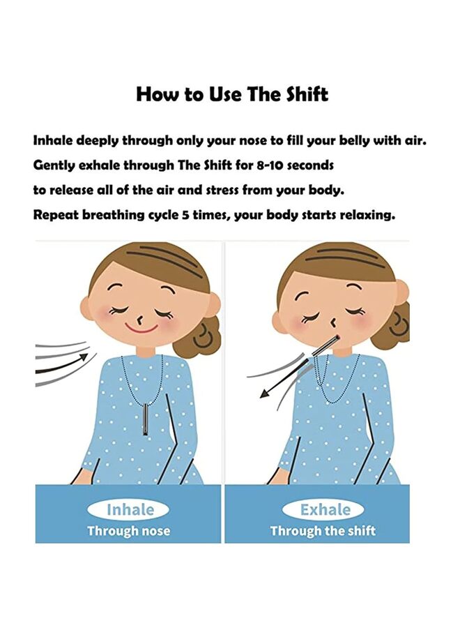 قلادة من الفولاذ المقاوم للصدأ لعلاج القلق، أدوات لتخفيف القلق، قلادة للتنفس الواعي، قلادة "التحول" لعلاج القلق والتوتر ونوبات الهلع، أدوات تأمل لتخفيف القلق والتوتر ونوبات الهلع. - Image 2