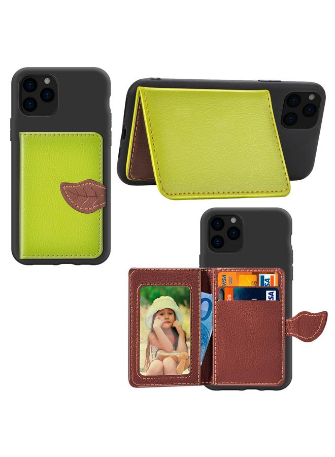 اس-توب جراب لهاتف iPhone 11 Pro Max بنمط الليتشي مع حامل للبطاقات ومحفظة + جراب هاتف من مادة TPU مع وظيفة حامل المحفظة وفتحة للبطاقات - Image 2