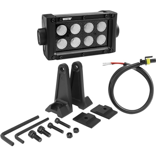 Westin 09-12212-8F B-Force Black Face 4 inch Double Row LED Light Bar with Flood Beam - Image 3