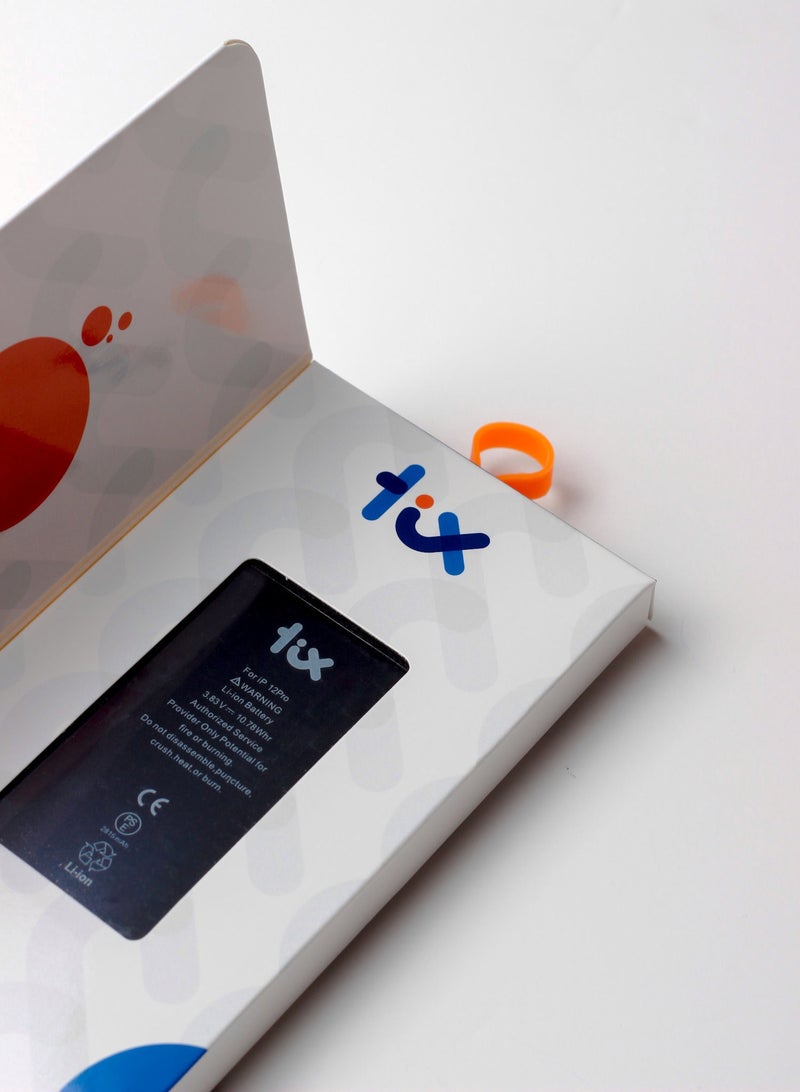 تكس بطارية 2815mAh/10.78Whr لهاتف ايفون 12 برو، بطارية ليثيوم ايون بوليمر بديلة لهاتف ايفون 12 برو، سعة فائقة مع ضمان لمدة عامين - Image 2