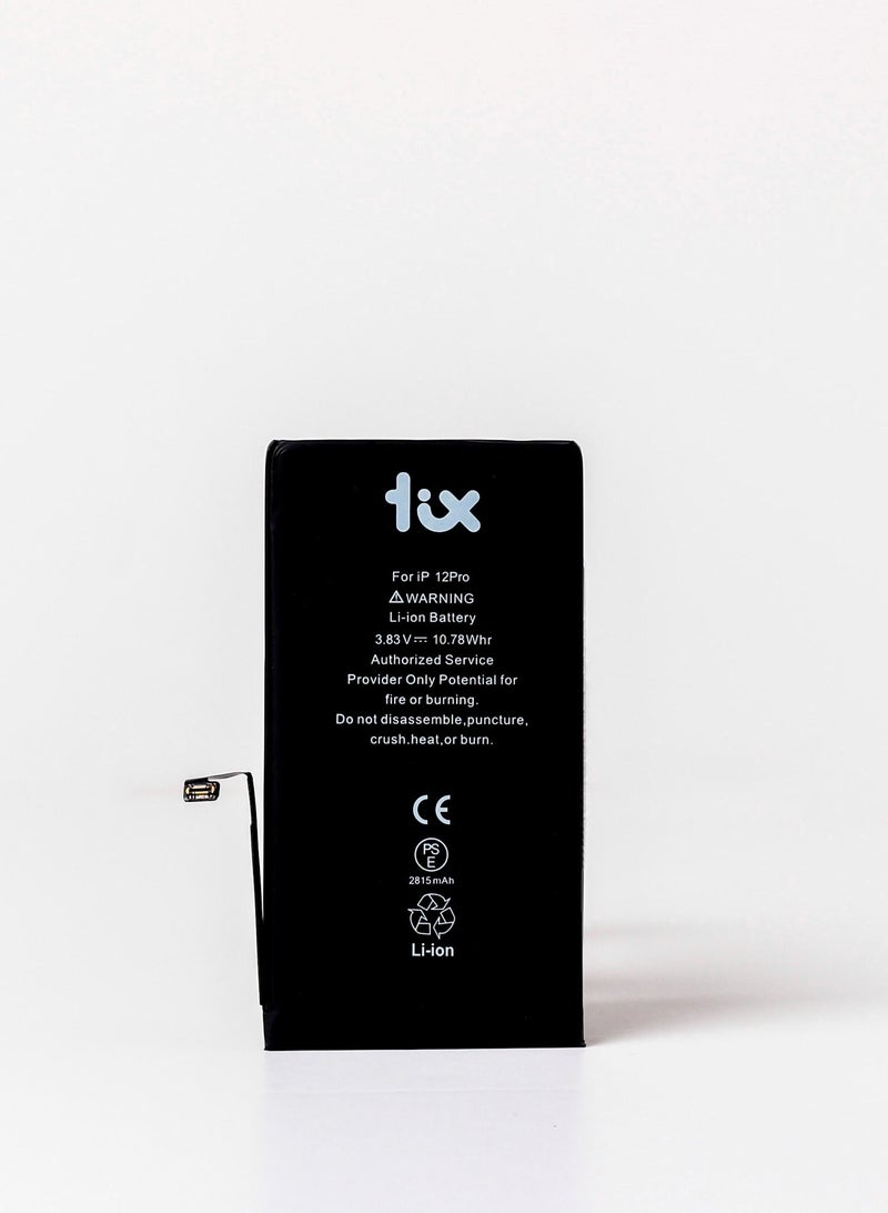 تكس بطارية 2815mAh/10.78Whr لهاتف ايفون 12 برو، بطارية ليثيوم ايون بوليمر بديلة لهاتف ايفون 12 برو، سعة فائقة مع ضمان لمدة عامين - Image 1