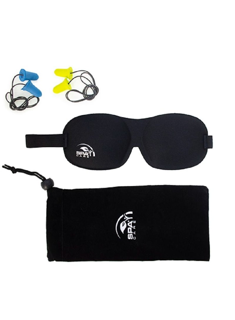 سبا كير غطاء عين للنوم ثلاثي الابعاد مع سدادة أذن للسفر - Image 1