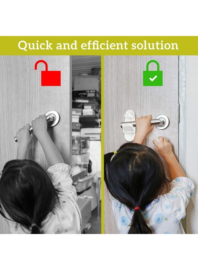 Wappa Baby Door Lever Lock (6 Pack) Prevents Toddlers From Opening Doors. 3.25" L * 1.5" W * 4.5" H Easy One Hand Operation For Adults. Durable Abs With 3M Adhesive Backing. Simple Install, No Tools Needed. - Image 4