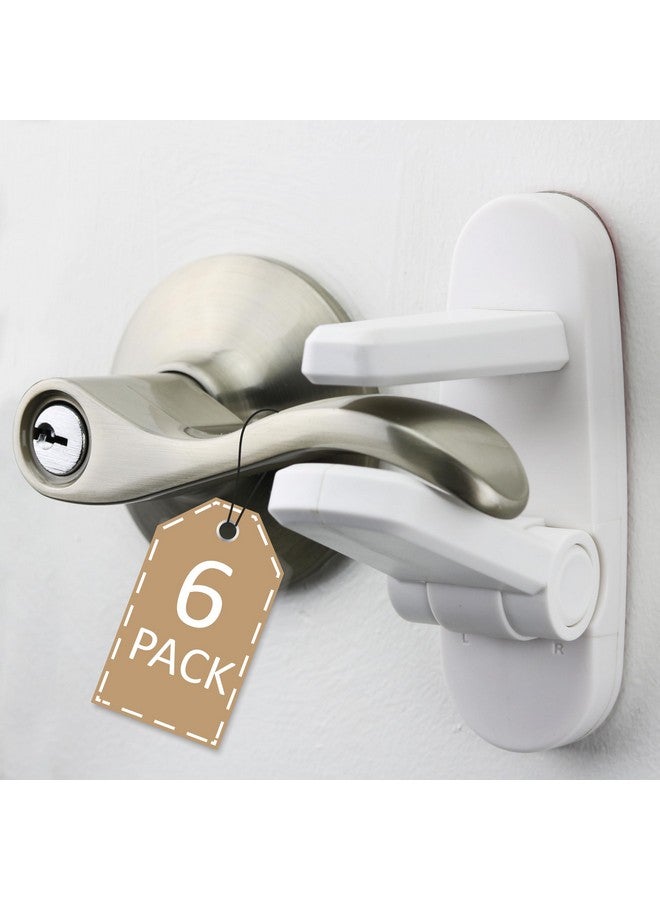 Wappa Baby Door Lever Lock (6 Pack) Prevents Toddlers From Opening Doors. 3.25" L * 1.5" W * 4.5" H Easy One Hand Operation For Adults. Durable Abs With 3M Adhesive Backing. Simple Install, No Tools Needed. - Image 1