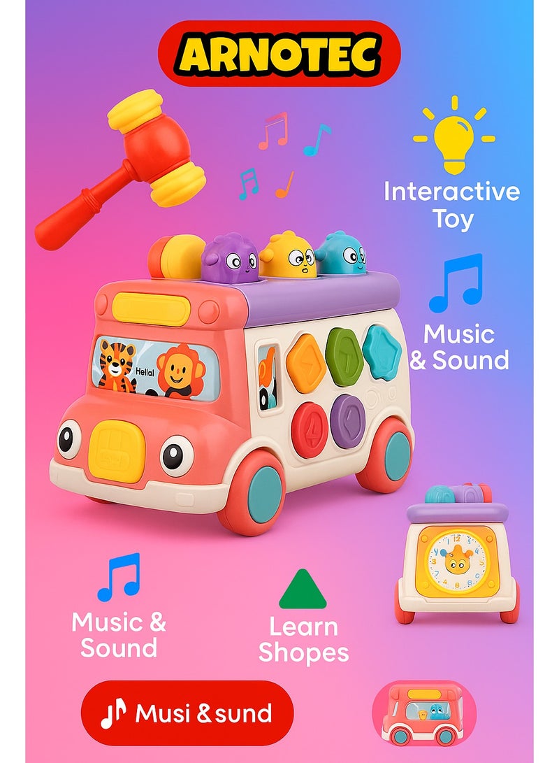 ARNOTEC Multifunctional Musical Car Toy, Fun Musical Toy Truck with Lights and Music, Educational Piano Instrument Shape, Cute Early Education Training Toy, Great Gift for Toddlers 9 Months and Up - Image 1