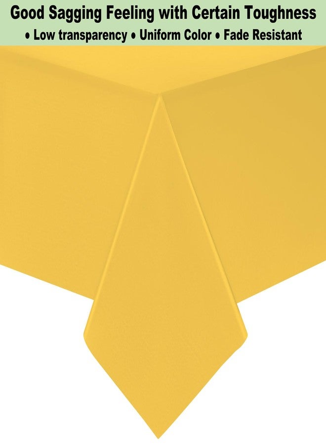 rebdng Plastic Yellow Tablecloths 3 Pack Disposable Table Covers 54 in. x 108 in. Table Cloths Bridal Shower Party Tablecovers for Parties Engagements Weddings Festivals, Fits 6 to 8 Foot Rectangle Tables - Image 3