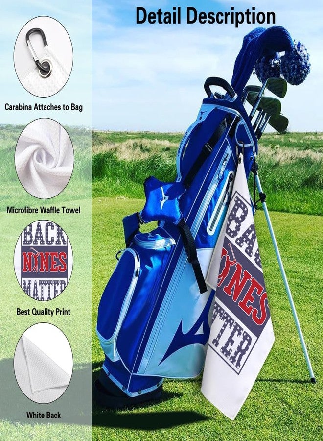 Msticey Back Nines Matter Funny Printed Microfiber Golf Towel with Clip, Cute Golf Gifts for Golf Fan Dad Grandpa, Golf Lover Father's Day Birthday Gifts, Golf Accessories for Men Husband Boyfriend - Image 3