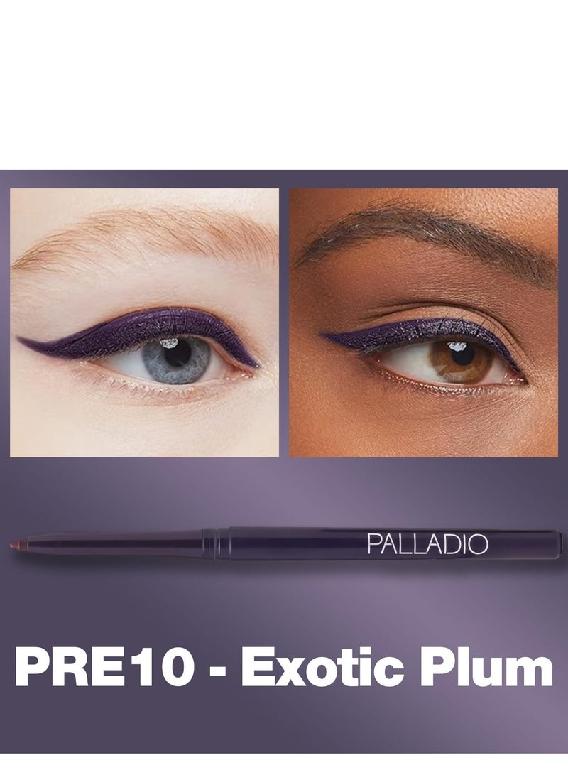 بالاديو آيلاينر قابل للسحب مقاوم للماء، برقوقي غامق، كريمي، مقاوم للتلطخ، طويل الأمد - Image 2