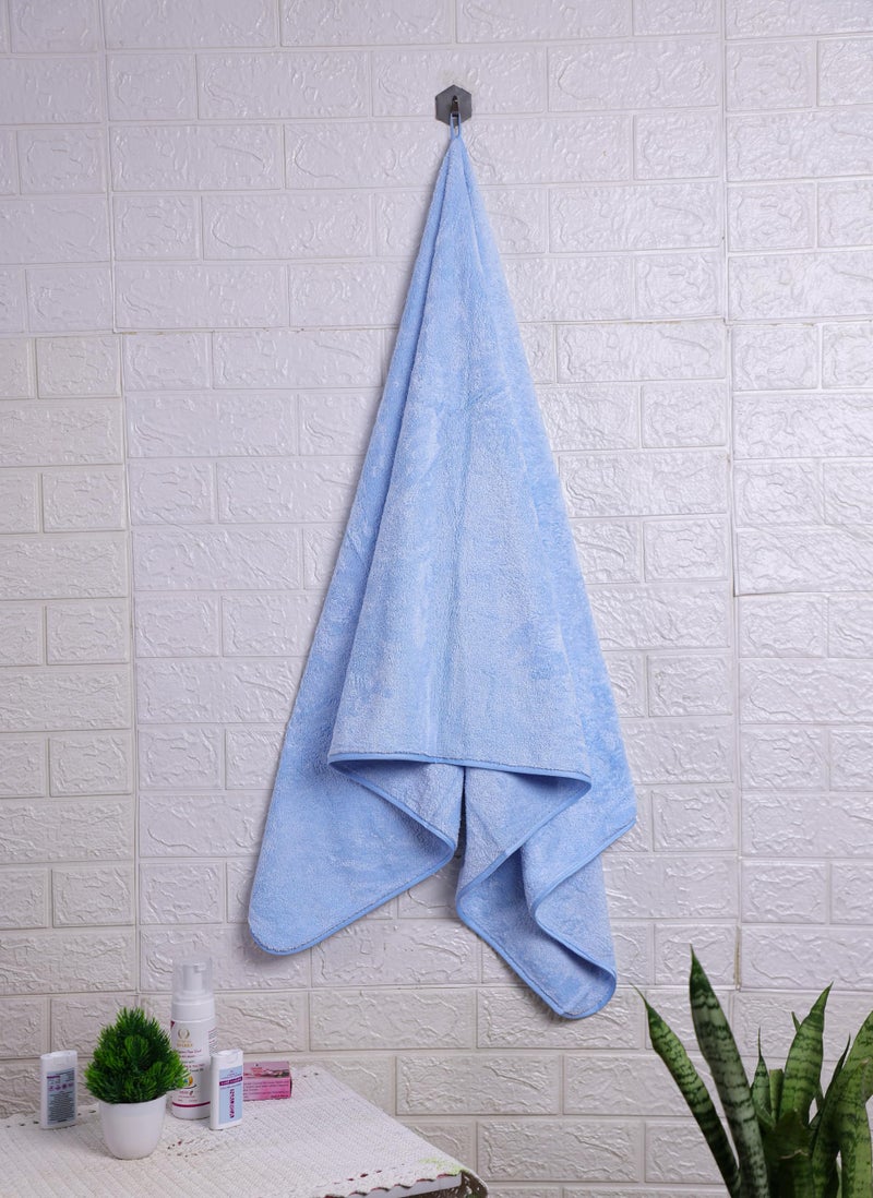 Krujyam Microfiber Large Bath Towels | (70x140) Extra Soft Plush & Quick Dry High Absorbency with Large Size Towels for Bathing (Sky Blue, Pack of 1) - Image 2