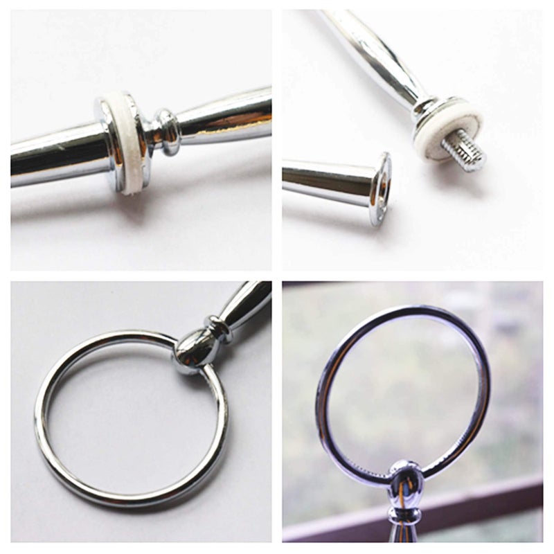 Happy Will 3 Tier Round Metal Cake Stand Holder Heavy Duty Fruit Plate Handle Fittings Hardware Rod (Silver Circle) - Image 3