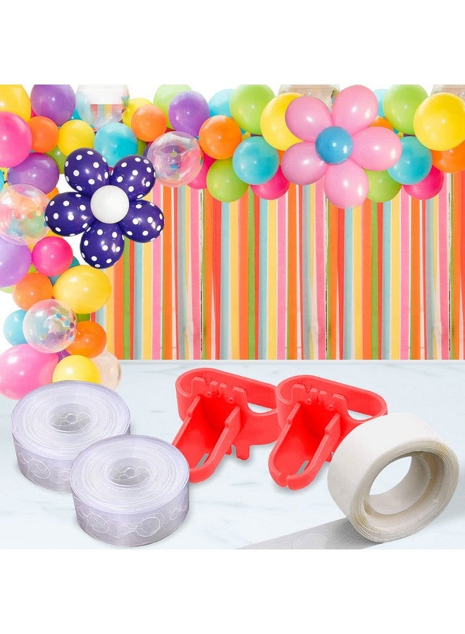 Wobbox Balloon Decorations 100 Sticky Dots, 2 (5M) Garland Tape, 2 Balloon Knot For Party Decorations, Balloon Decoration For Birthday, Party Decorations Items - Image 1