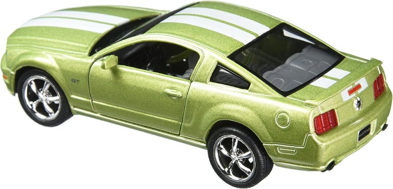 Kinsmart 5-Inch 2006 Ford Mustang GT Die-Cast Model Car with Stripes - 1:38 Scale Green - Image 2