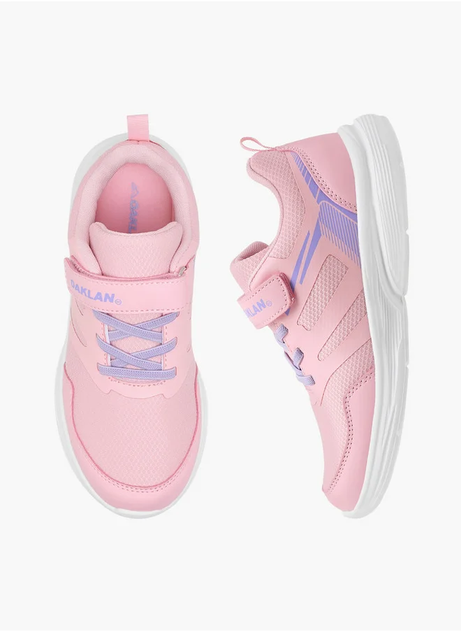 Oaklan by Shoexpress Girls Panelled Sports Shoes with Hook and Loop Closure