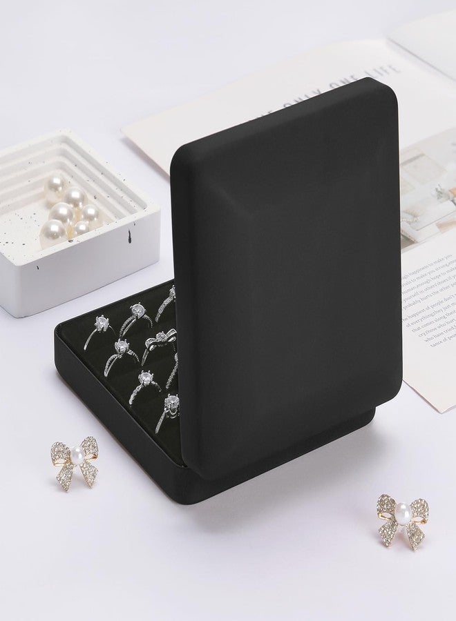 KUKUVR Ring Storage Organizer Box for Multiple Rings, Travel Portable Jewelry Ring Stud Earring Case, Ring Tray Holder Showcase Display Case (Black) - Image 5