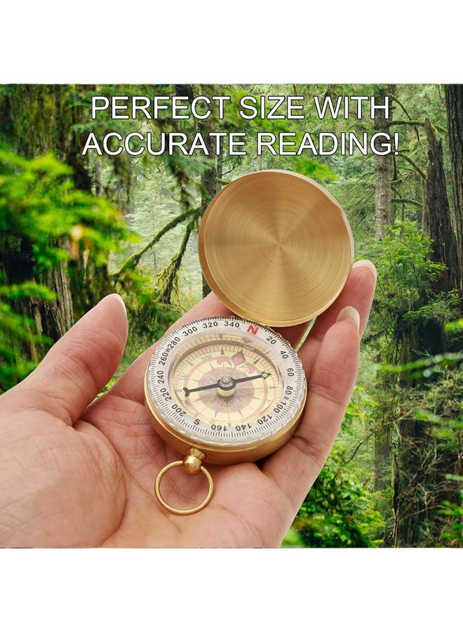 بوصلة عسكرية معدنية للجيش، بوصلة رؤية صغيرة محمولة من النحاس المقاوم للماء، بوصلة ملاحة متعددة الوظائف مع مقياس الميل للمشي لمسافات طويلة والتخييم وركوب الخيل في الهواء الطلق - Image 4