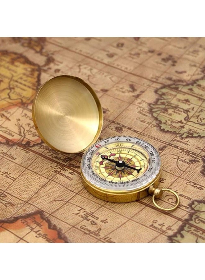 بوصلة عسكرية معدنية للجيش، بوصلة رؤية صغيرة محمولة من النحاس المقاوم للماء، بوصلة ملاحة متعددة الوظائف مع مقياس الميل للمشي لمسافات طويلة والتخييم وركوب الخيل في الهواء الطلق - Image 2