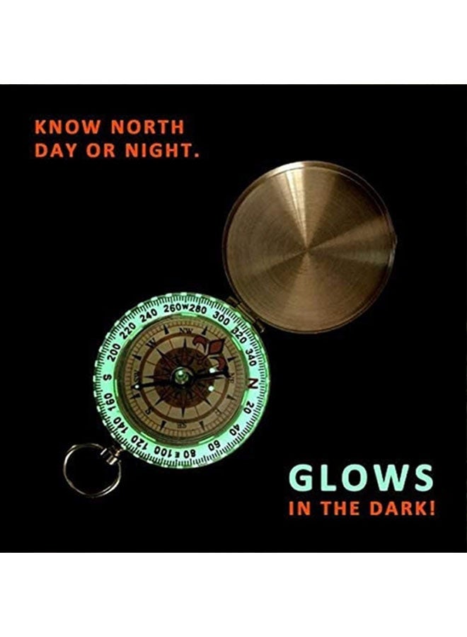 بوصلة عسكرية معدنية للجيش، بوصلة رؤية صغيرة محمولة من النحاس المقاوم للماء، بوصلة ملاحة متعددة الوظائف مع مقياس الميل للمشي لمسافات طويلة والتخييم وركوب الخيل في الهواء الطلق - Image 3