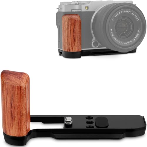 Leftfoto xm5 Ergonomic Retro Handgrip LShape Bracket with Rose Wooden Grip for Fujifilm XM5 Camerawith Builtin Bottom Arca Quick Release Plate - Image 1