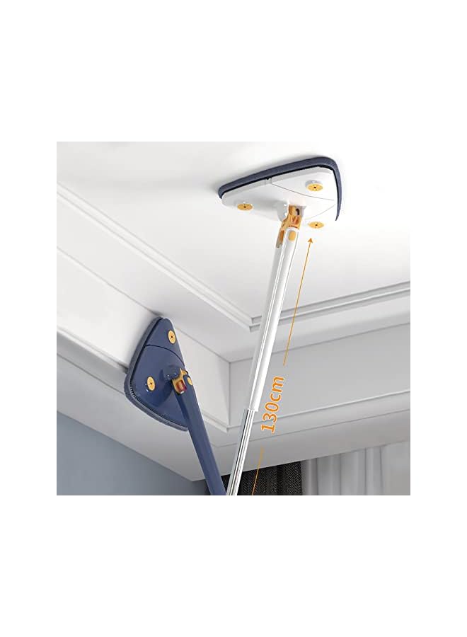 PROMASS Degree Rotatable Triangle Cleaning Mop, Adjustable Cleaning Mop Tools,Multifunctiona Push-Pull Automatic Squeezing Mop,Retractable Dust Mop with 2 Replacement Mop Cloth for Floor Cleaning - Image 4