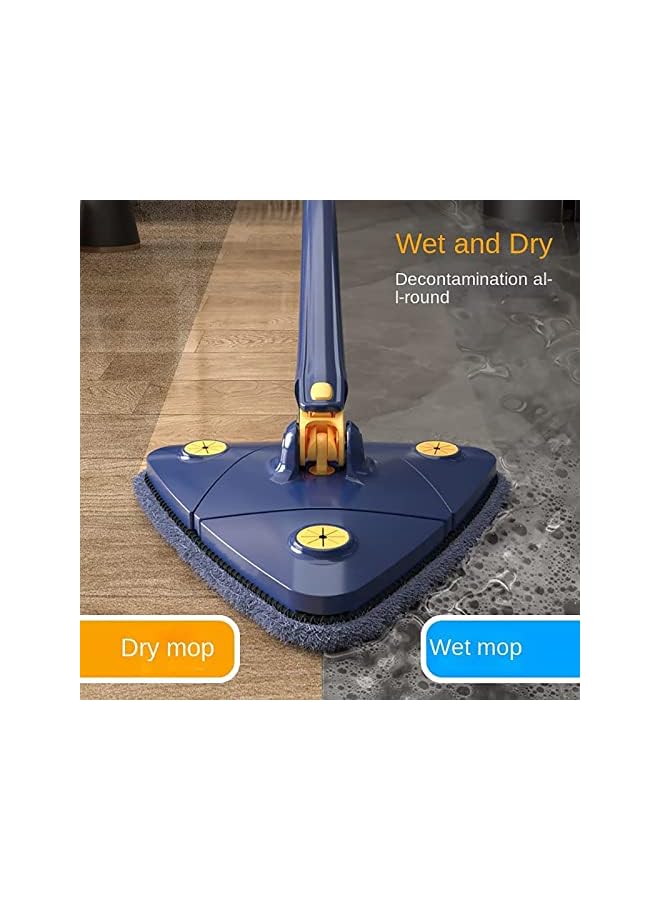 PROMASS Degree Rotatable Triangle Cleaning Mop, Adjustable Cleaning Mop Tools,Multifunctiona Push-Pull Automatic Squeezing Mop,Retractable Dust Mop with 2 Replacement Mop Cloth for Floor Cleaning - Image 2