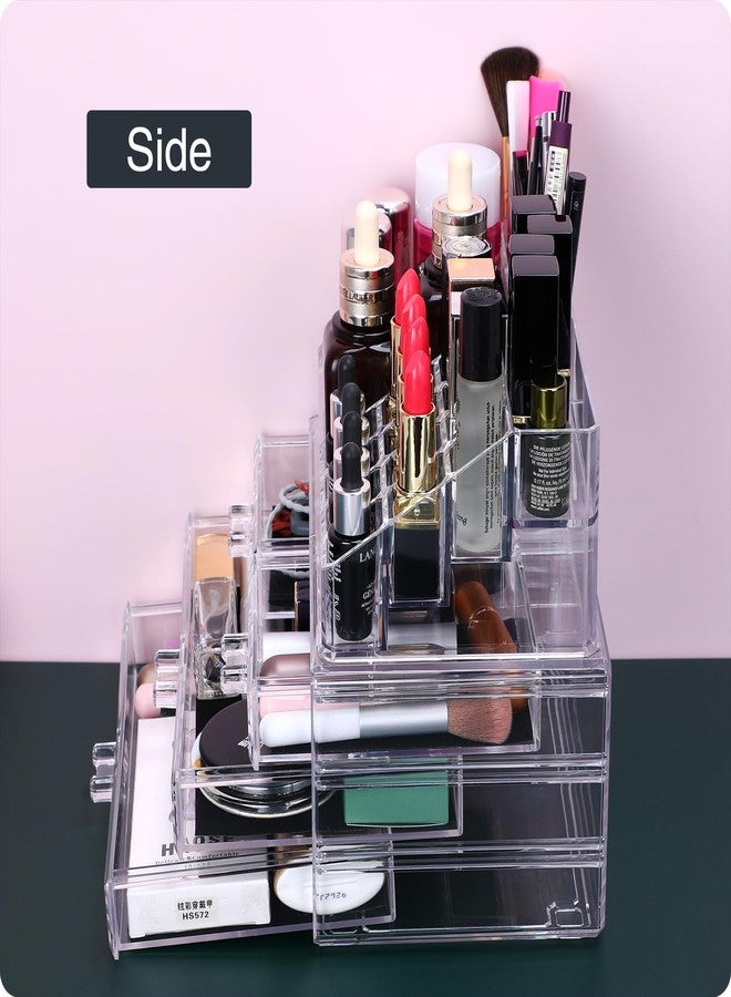 MOSIKER Acrylic Makeup Organizers and Storage with 4 Drawers,Clear Stackable Cosmetic Jewelry Accessories Holder - Image 5