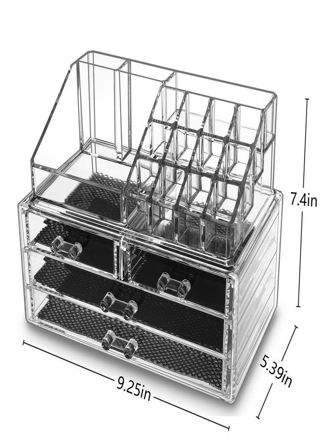 MOSIKER Acrylic Makeup Organizers and Storage with 4 Drawers,Clear Stackable Cosmetic Jewelry Accessories Holder - Image 2