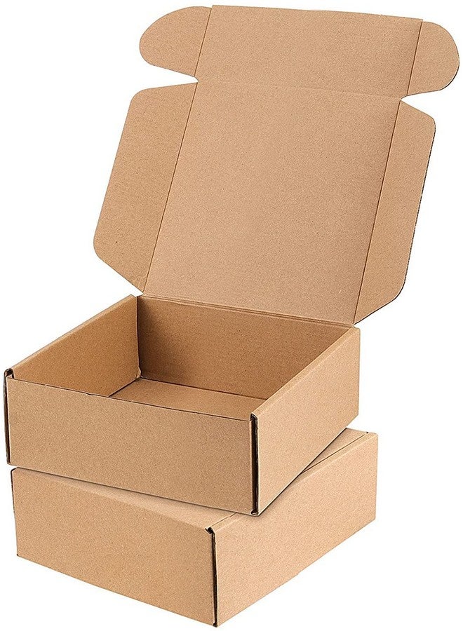 HAKZEON 100 Pack 4 X 4 X 2 Inches Brown Corrugated Box Mailers Strong Small Shipping Boxes Corrugated Cardboard Boxes For Packing Moving Transporting Small Items Small Crafts - Image 1