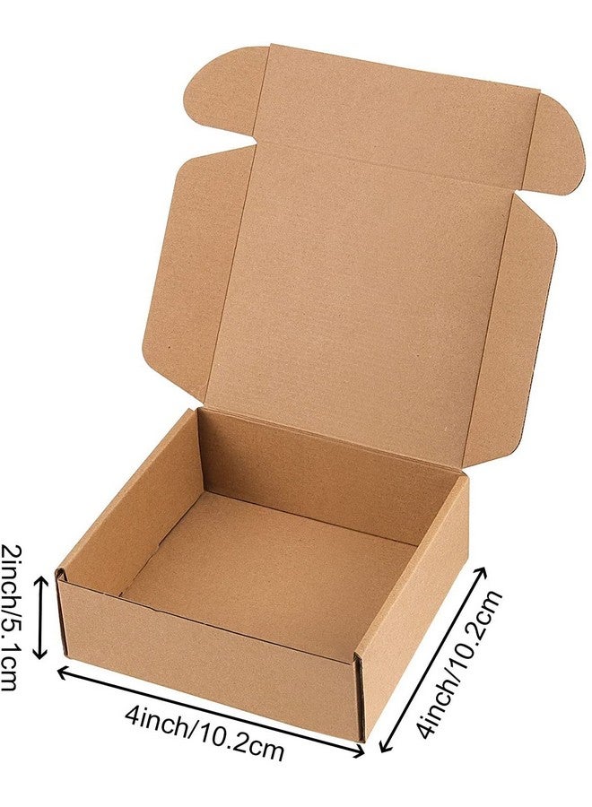 HAKZEON 100 Pack 4 X 4 X 2 Inches Brown Corrugated Box Mailers Strong Small Shipping Boxes Corrugated Cardboard Boxes For Packing Moving Transporting Small Items Small Crafts - Image 2