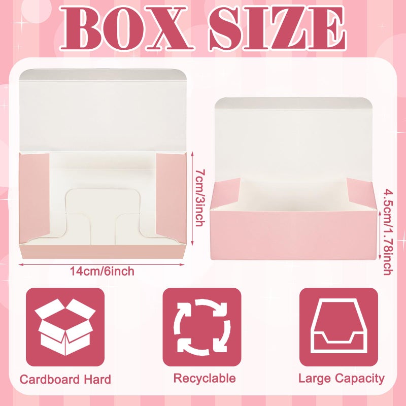 FillTouch Pink 36 Pcs Cookie Boxes Small Bakery Biscuit Boxes for Dessert Cake Donuts Pie Candy Party Favor (6 x 3 x 1.8 Inch) - Image 2
