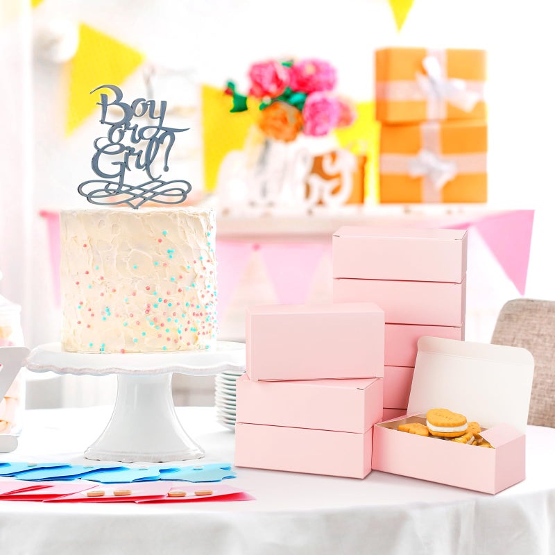 FillTouch Pink 36 Pcs Cookie Boxes Small Bakery Biscuit Boxes for Dessert Cake Donuts Pie Candy Party Favor (6 x 3 x 1.8 Inch) - Image 4
