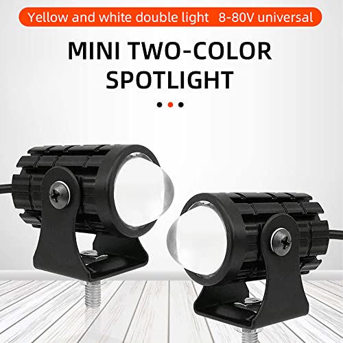 GOODKSSOP 2pcs Super Bright 24W LED Two-Color White Amber Spotlight + 2pcs ON-ON-OFF Switch, Waterproof auxiliary Motorcycle Headlight Fog Light, Universal For Car Truck ATV Offroad SUV Driving Work Spot Lamp - Image 3
