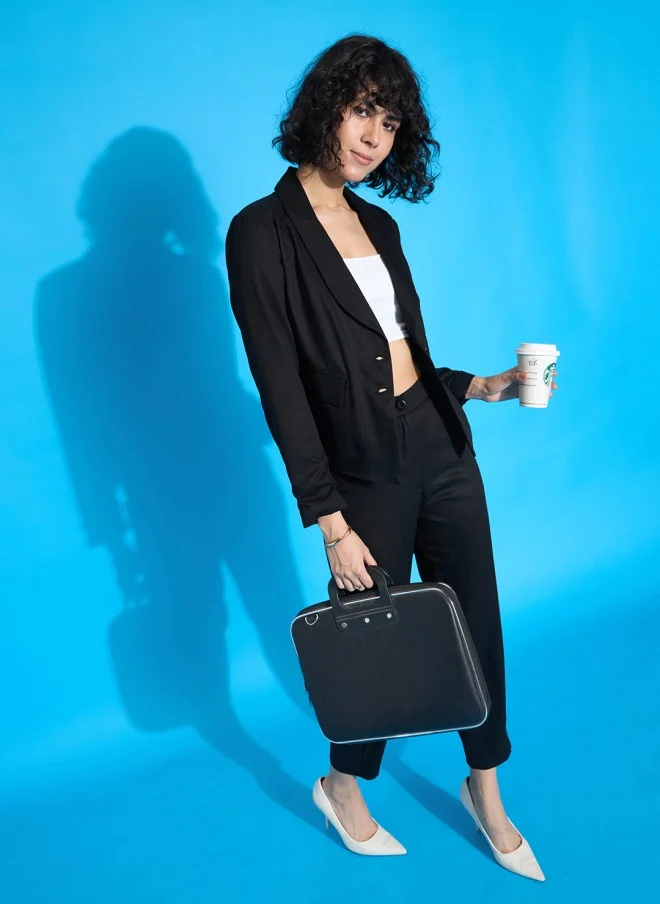 ساسافراس Black Regular Fit Trousers for Women