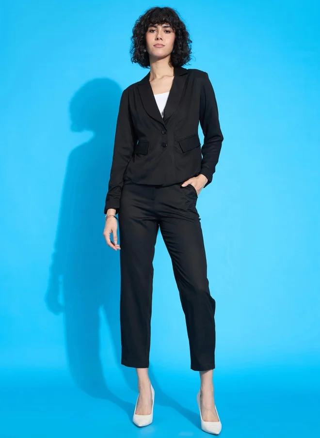 ساسافراس Black Regular Fit Trousers for Women