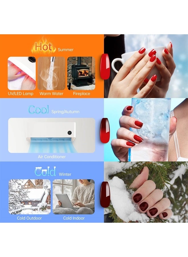 YTD Likomey Color Changing Gel Nail Polish,15ml Red Brown Mood Temperature Change Colors Thermal Fall UV Nail Gel Polish, Salon Home DIY Winter Manicure - Image 4