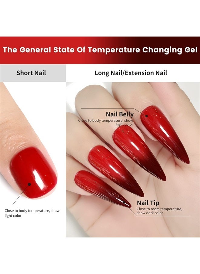 YTD Likomey Color Changing Gel Nail Polish,15ml Red Brown Mood Temperature Change Colors Thermal Fall UV Nail Gel Polish, Salon Home DIY Winter Manicure - Image 3