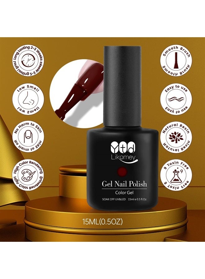 YTD Likomey Color Changing Gel Nail Polish,15ml Red Brown Mood Temperature Change Colors Thermal Fall UV Nail Gel Polish, Salon Home DIY Winter Manicure - Image 5