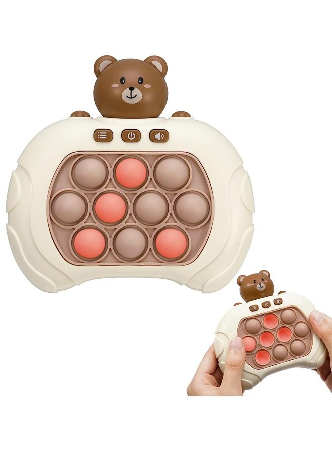 Pop Fidget Games, Early Education Puzzle Game Machine for Children, Kids Fast Push Puzzle Game, Decompression Toy, Pop Puzzle Game,  Pop Puzzle Toy for Children Aged 3-12 Years(Bear, Brown) - Image 1