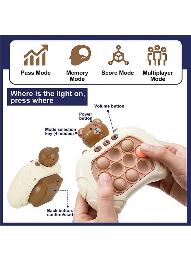 Pop Fidget Games, Early Education Puzzle Game Machine for Children, Kids Fast Push Puzzle Game, Decompression Toy, Pop Puzzle Game,  Pop Puzzle Toy for Children Aged 3-12 Years(Bear, Brown) - Image 4