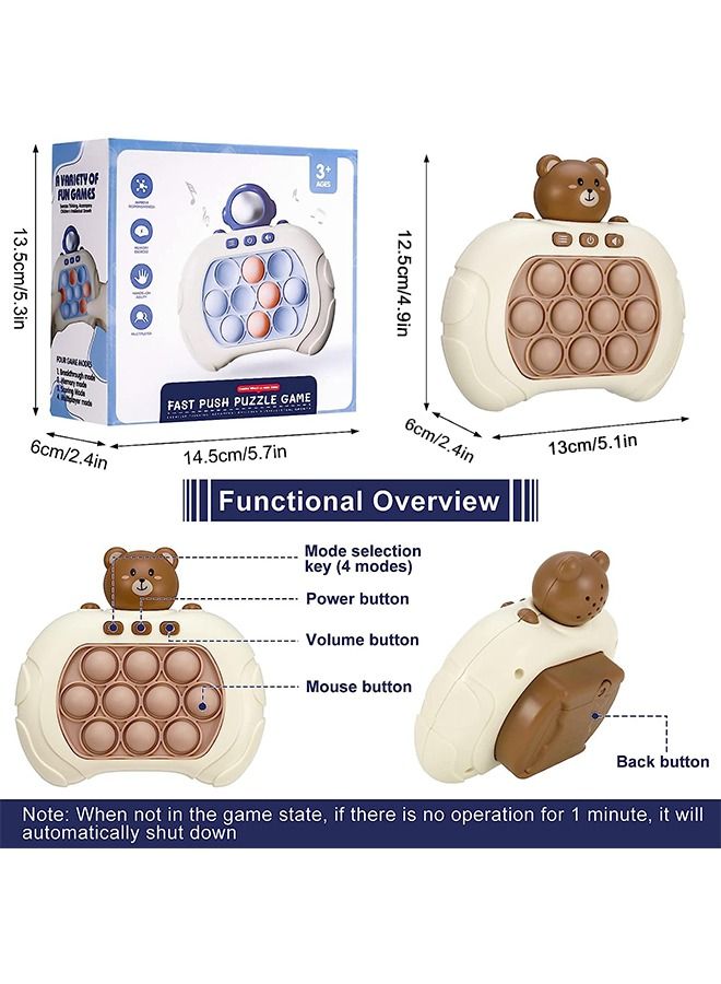 Pop Fidget Games, Early Education Puzzle Game Machine for Children, Kids Fast Push Puzzle Game, Decompression Toy, Pop Puzzle Game,  Pop Puzzle Toy for Children Aged 3-12 Years(Bear, Brown) - Image 3