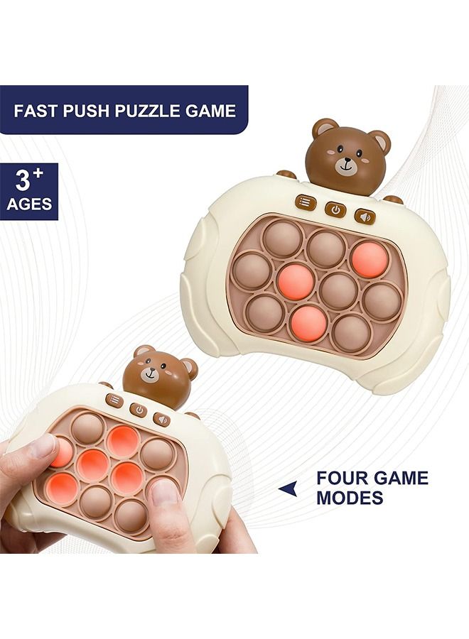 Pop Fidget Games, Early Education Puzzle Game Machine for Children, Kids Fast Push Puzzle Game, Decompression Toy, Pop Puzzle Game,  Pop Puzzle Toy for Children Aged 3-12 Years(Bear, Brown) - Image 2