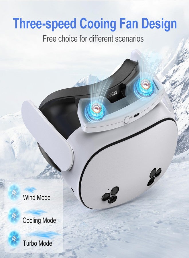 STARTRC GAMES Facial Interface Cooling Fan for Meta Quest 3S Accessories, Soft PU Leather & Ice Silk Cotton Face Pad Compatible with Oculus Quest 3S, Adjustable Fan to Relieve Lens Fogging (3 Speeds) - Image 2
