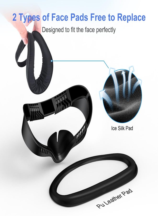 STARTRC GAMES Facial Interface Cooling Fan for Meta Quest 3S Accessories, Soft PU Leather & Ice Silk Cotton Face Pad Compatible with Oculus Quest 3S, Adjustable Fan to Relieve Lens Fogging (3 Speeds) - Image 3