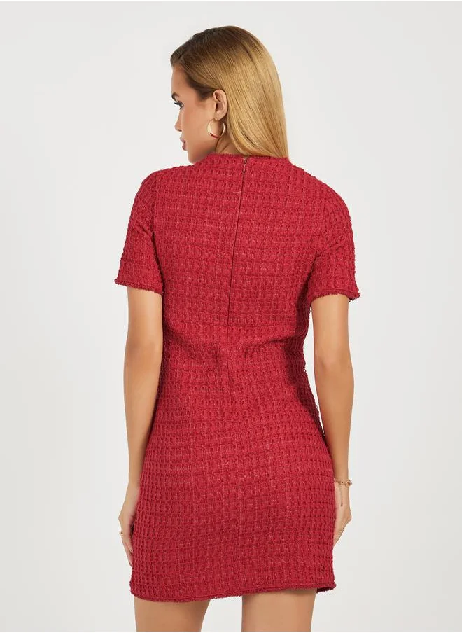 Styli Textured Mini Dress