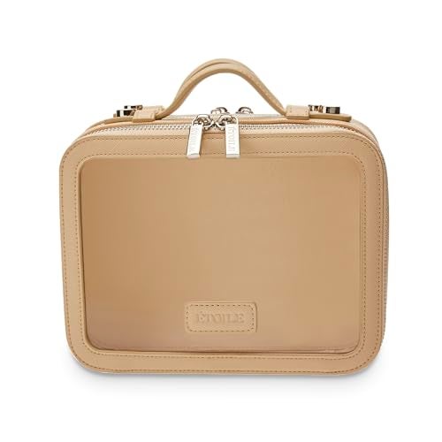 ETOILE - Small Twin Cosmetic Case Beige - Dual Compartment Cosmetic Beauty Organizer & Toiletry Case - Image 3