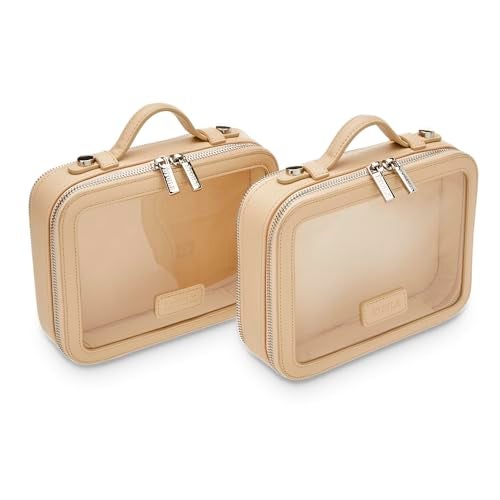 ETOILE - Small Twin Cosmetic Case Beige - Dual Compartment Cosmetic Beauty Organizer & Toiletry Case - Image 4