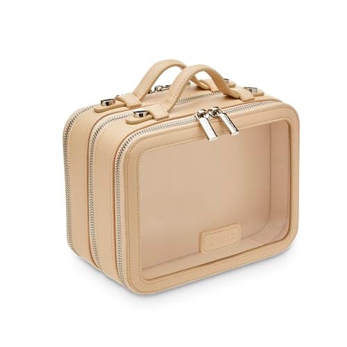 ETOILE - Small Twin Cosmetic Case Beige - Dual Compartment Cosmetic Beauty Organizer & Toiletry Case - Image 1
