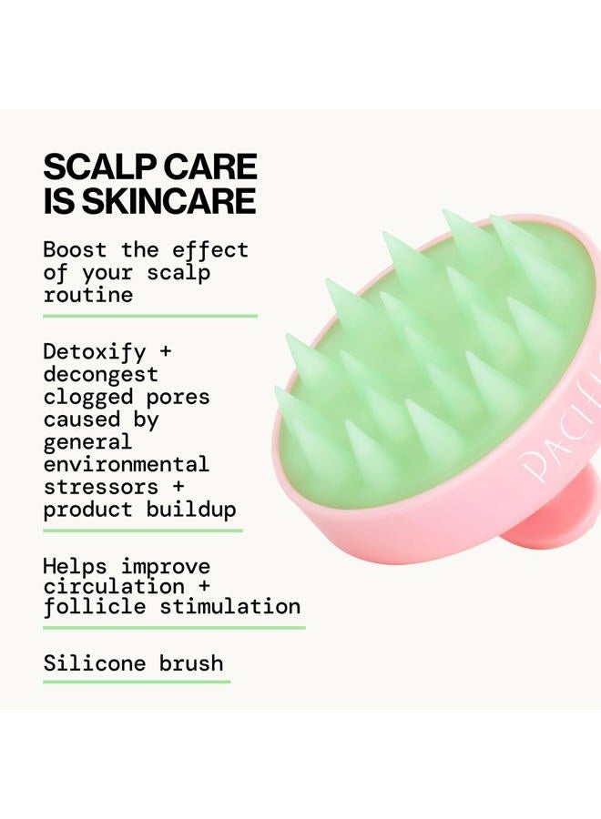 Pacifica Beauty | Rosemary Apple Cider Scalp Detox Tonic + Clarifying Shampoo Scalp Massage Brush | Remove Dirt, Product Buildup and Oil | for Irritated Scalp | Soft Silicone Bristles | Cruelty Free - Image 5